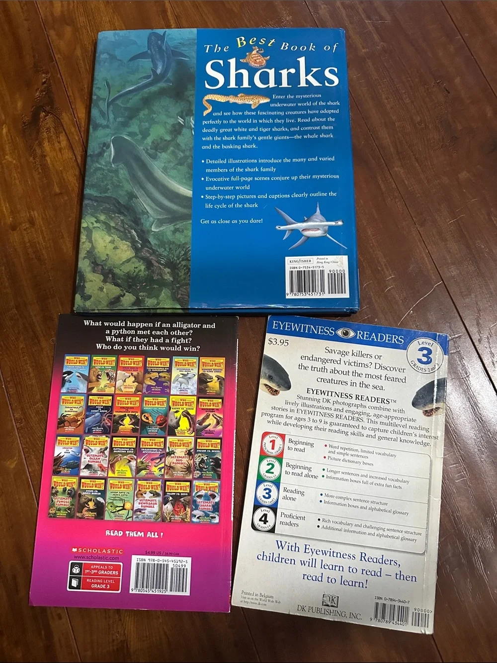 Shark Kids Book Lot 4 Wonderwheel DK Who Would Win Kingfisher Science